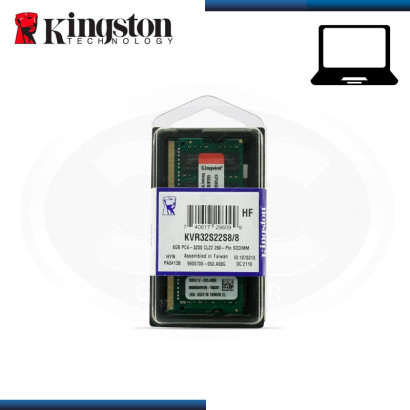 MEMORIA 8GB DDR4 KINGSTON KVR SODIMM BUS 3200MHZ (PN:KVR32S22S8/8)