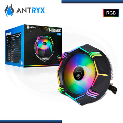 ANTRYX MIRAGE 210 RGB RAINBOW BLACK REFRIGERACION AIRE AMD/INTEL (PN:ACC-210R)