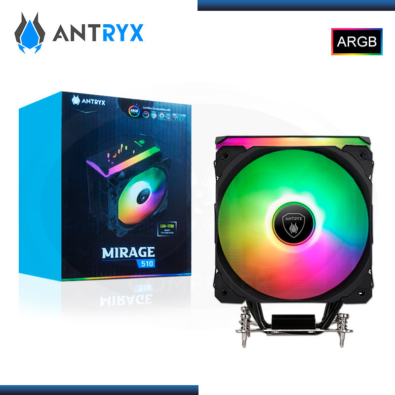 ANTRYX MIRAGE 510 ARGB BLACK REFRIGERACION AIRE AMD/INTEL (PN:ACC-510A) ANTRYX MIRAGE 510 ARGB BLACK REFRIGERACION AIRE AMD/INTEL (PN:ACC-510A)