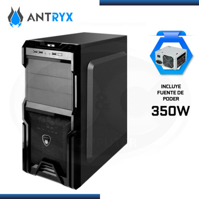 CASE ANTRYX ELEGANT V BLACK CHALLENGER CON FUENTE 350W USB 3.0/USB 2.0 (PN:AC-EV230-350CPR1)