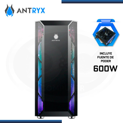CASE ANTRYX RX 430 BLACK ARGB CON FUENTE B600W VIDRIO TEMPLADO USB 3.0/USB 2.0 (PN:AC-RX430K-600CP)