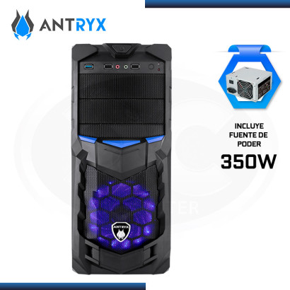 CASE ANTRYX EV ARES VENTANA ACRILICA USB 3.0/USB 2.0 + FUENTE 350W (PN:AC-EV270BW-350CPR1)