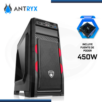 CASE ANTRYX E250 PLUS RED XTREME CON FUENTE 450W ATX USB 3.0 USB 2.0
