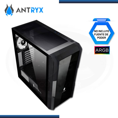 CASE ANTRYX FX CRUISER BLACK MESH ARGB SIN FUENTE VIDRIO TEMPLADO USB 3.0/USB 2.0 (PN:AC-FX573K)