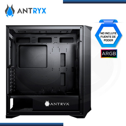 CASE ANTRYX RX 470 BLACK ARGB SIN FUENTE VIDRIO TEMPLADO USB 3.0/USB 2.0 (PN:AC-RX470K)