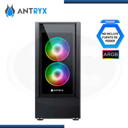 CASE ANTRYX RX 460 BLACK ARGB SIN FUENTE VIDRIO TEMPLADO USB 3.0/USB 2.0 (PN:AC-RX460K)