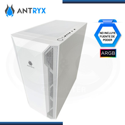 CASE ANTRYX RX 430 WHITE ARGB SIN FUENTE VIDRIO TEMPLADO USB 3.0/USB 2.0 (PN:AC-RX430W)