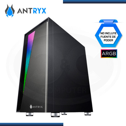 CASE ANTRYX RX 450 BLACK ARGB SIN FUENTE VIDRIO TEMPLADO USB 3.0/USB 2.0 (PN:AC-RX450K)