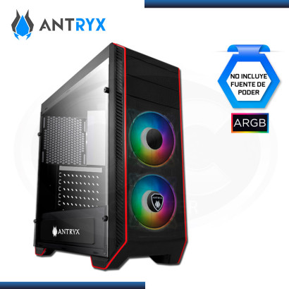 CASE ANTRYX RX 380 ARGB SIN FUENTE VIDRIO TEMPLADO USB 3.0/USB 2.0 (PN:AC-RX-380R-ARGB)