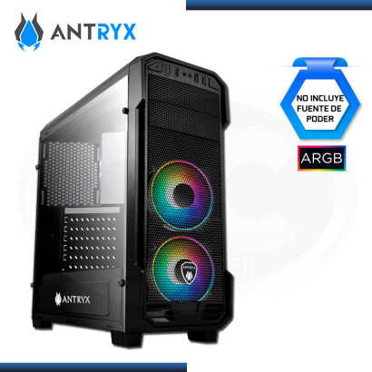 CASE ANTRYX RX 350 ARGB SIN FUENTE VIDRIO TEMPLADO USB 3.0/USB 2.0 (PN:AC-RX-350K-ARGB)