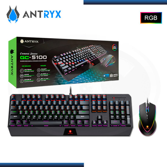 KIT ANTRYX GC-5100 TECLADO MECANICO SWITCH RED + MOUSE RGB (PN:AGC-5100KRE-SP)