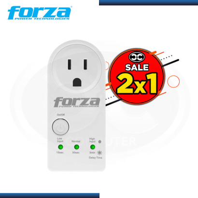 C&C SALE "2x1" : FORZA FVP-1202B WHITE PROTECTOR DE VOLTAJE 1 TOMA