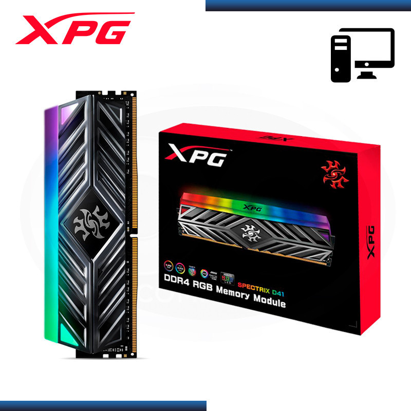 Asado Arado El sendero MEMORIA 8GB DDR4 XPG SPECTRIX D41 RGB BUS 3200MHz (PN:AX4U320038G16-ST41)
