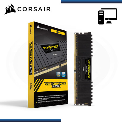MEMORIA 8GB DDR4 CORSAIR VENGEANCE LPX BLACK BUS 3200MHz COMP.AMD (PN:CMK8GX4M1Z3200C16)