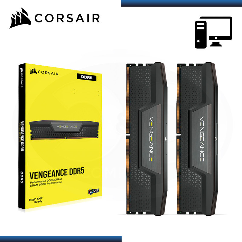 MEMORIA 32GB (2x16GB) DDR5 CORSAIR VENGEANCE BLACK BUS 5200MHz (PN