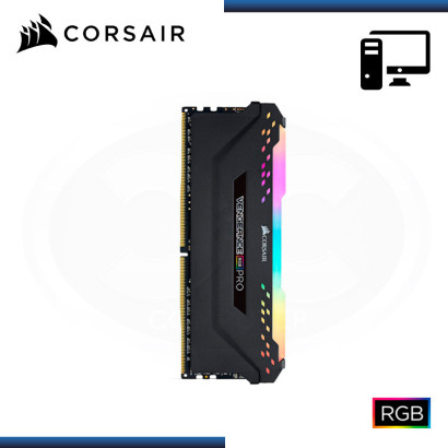 MEMORIA 8GB DDR4 CORSAIR VENGEANCE RGB PRO BLACK BUS 3200MHz (PN:CMW8GX4M1E3200C16)
