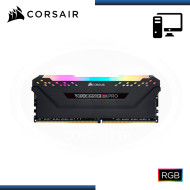 MEMORIA 8GB DDR4 CORSAIR VENGEANCE RGB PRO BLACK BUS 3200MHz (PN:CMW8GX4M1E3200C16)
