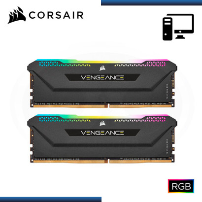 MEMORIA 64GB (2x32GB) DDR4 CORSAIR VENGEANCE RGB PRO SL BLACK BUS 3200MHz (PN:CMH64GX4M2E3200C16)
