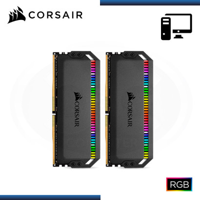 MEMORIA 16GB (2X8) DDR4 CORSAIR DOMINATOR PLATINUM RGB BUS 3466MHZ BLACK (PN:CMT16GX4M2C3466C16)