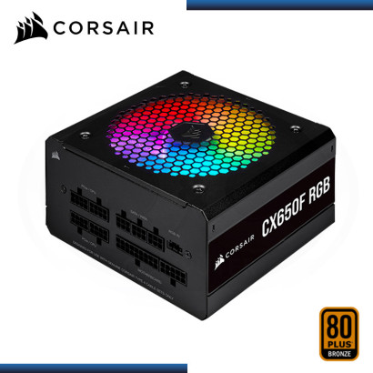 FUENTE CORSAIR CX650F RGB 650W 80 PLUS BRONZE FULL MODULAR (PN:CP-9020217-NA)
