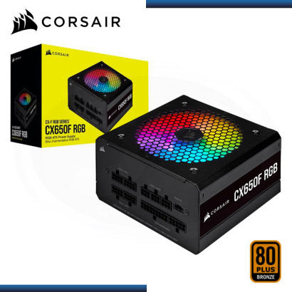 FUENTE CORSAIR CX650F RGB 650W 80 PLUS BRONZE FULL MODULAR (PN:CP-9020217-NA)