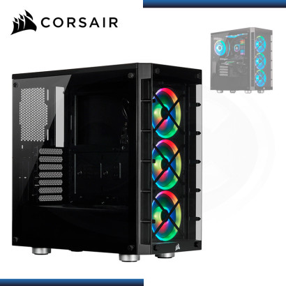 CASE CORSAIR ICUE 465X RGB BLACK SIN FUENTE VIDRIO TEMPLADO USB 3.1 (PN:CC-9011188-WW)