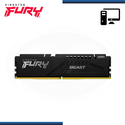 MEMORIA 8GB DDR5 KINGSTON FURY BEAST BLACK BUS 5200MHz (PN:KF552C40BB-8)