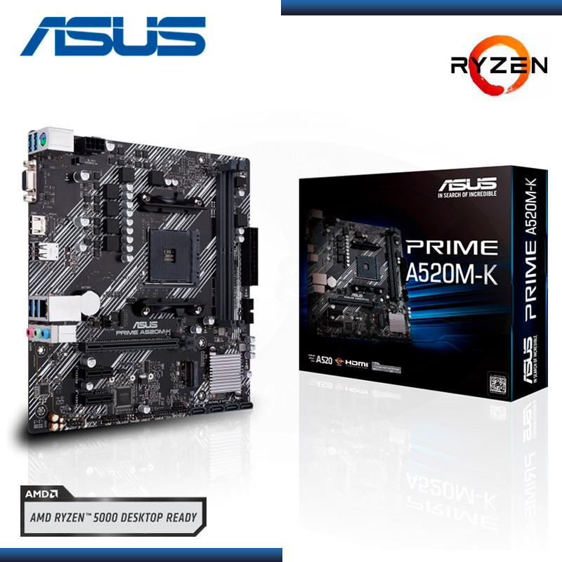 PLACA ASUS PRIME A520M-K AMD RYZEN DDR4 AM4 (PN:90MB1500-M0AAY0)
