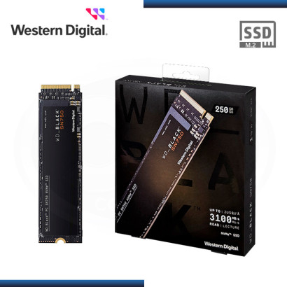 SSD 250GB WD BLACK SN750 M.2 2280 NVMe PCIe (PN:WDS250G3X0C-00SJG0)