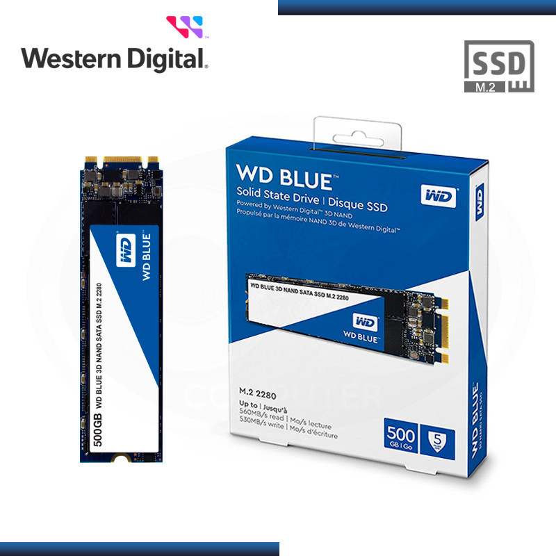 SSD 500GB 3D NAND GO WD BLUE M.2 2280 PCIE (PN:WDS500G2B0B)