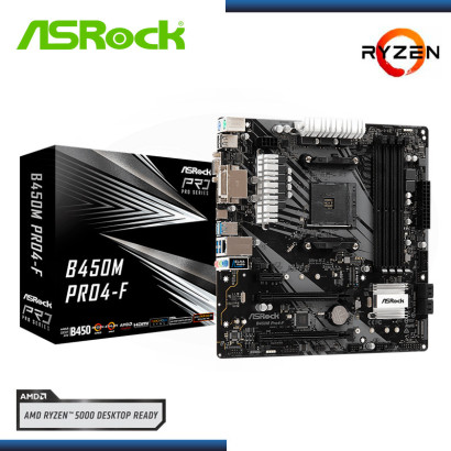 PLACA ASROCK B450M PRO4-F AMD RYZEN DDR4 AM4 (PN:90-MXBAB0-A0UAYZ)