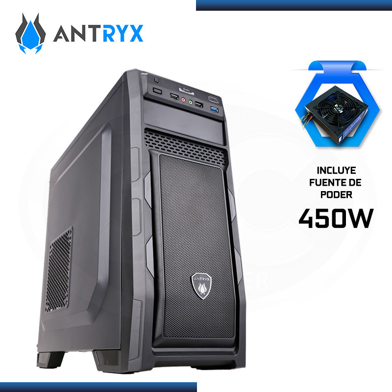 CASE ANTRYX E250 PLUS XTREME CON FUENTE 450W USB 3.0/USB 2.0 (PN:AC-XE250PKN-450CP)