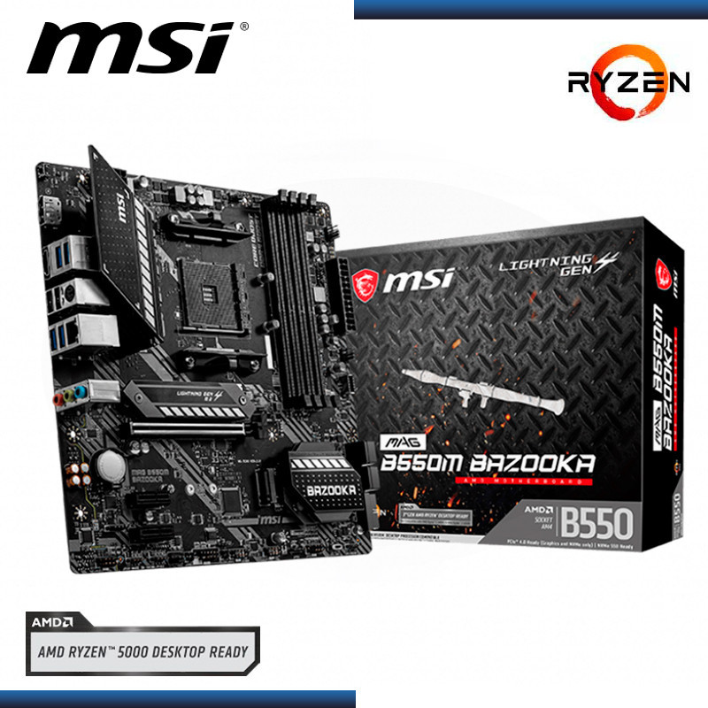 PLACA MSI MAG B550M BAZZOKA AMD RYZEN DDR4 AM4 (PN:911-7C95-002)