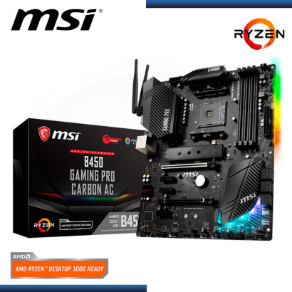 PLACA MSI B450 GAMING PRO CARBON AC AMD RYZEN DDR4 AM4 (PN:911-7B85-001)