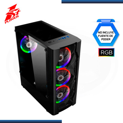 CASE 1STPLAYER D4 RGB BLACK SIN FUENTE VIDRIO TEMPLADO USB 3.0/USB 2.0