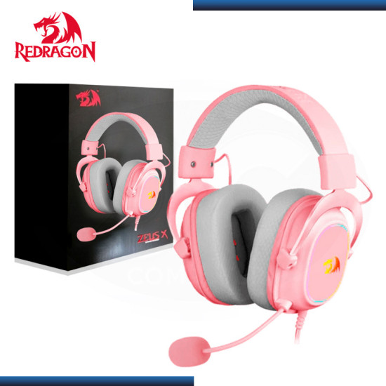 AUDIFONO REDRAGON ZEUS X H510 PINK RGB CON MICROFONO 7.1 VIRTUAL USB (PN:H510-RGB-P)