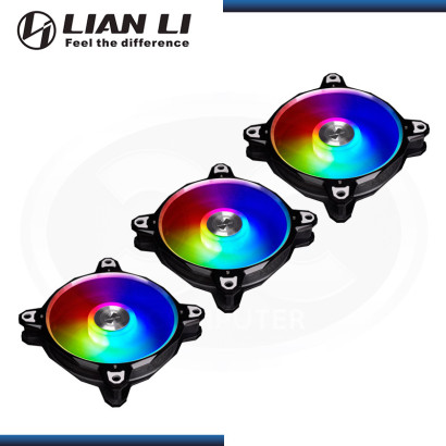 LIAN LI BORA DIGITAL BLACK (PACKx3) 120MM ARGB + CONTROLADOR RGB COOLER DE CASE (PN:BR-DIGITAL-3R-B)
