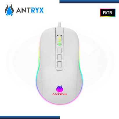 MOUSE ANTRYX KURTANA WHITE RGB GAMING 12,400 DPI USB (PN:AGM-6200W)