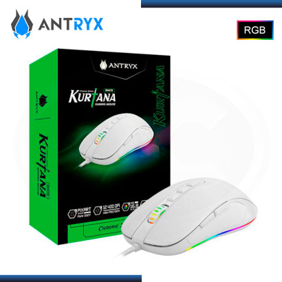 MOUSE ANTRYX KURTANA WHITE RGB GAMING 12,400 DPI USB (PN:AGM-6200W)