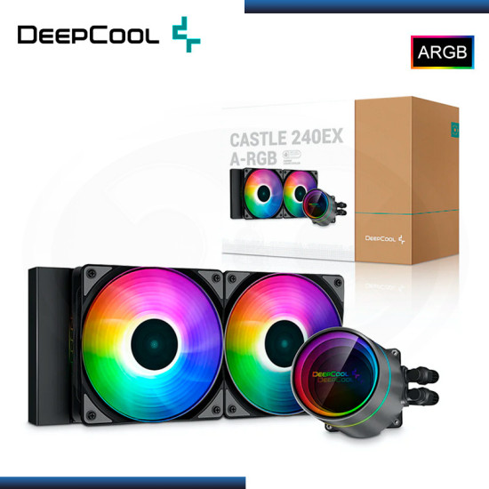 DEEPCOOL CASTLE 240EX ARGB BLACK REFRIGERACION LIQUIDO AMD/INTEL (PN:DP-GS-H12W-CSL240EX-AR)