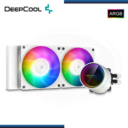 DEEPCOOL CASTLE 240EX ARGB WHITE REFRIGERACION LIQUIDO AMD/INTEL (PN:DP-GS-H12W-CSL240EX-AR-WH)