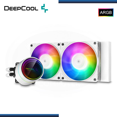 DEEPCOOL CASTLE 240EX ARGB WHITE REFRIGERACION LIQUIDO AMD/INTEL (PN:DP-GS-H12W-CSL240EX-AR-WH)