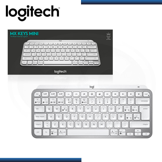 TECLADO LOGITECH MX KEYS MINI PALE GREY BLUETOOTH MULTI-DEVICE ILUMINACION INTELIGENTE SP (PN:920-010477)