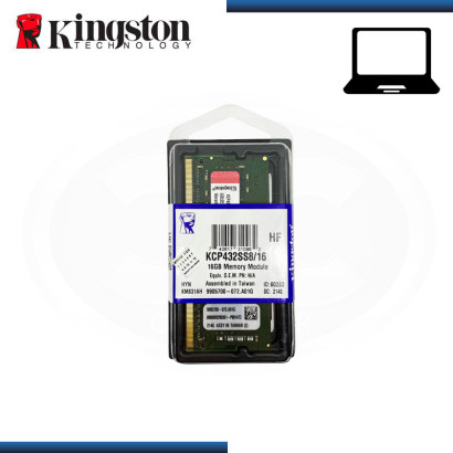 MEMORIA 16GB DDR4 KINGSTON KCP SODIMM BUS 3200MHZ (PN:KCP432SS8/16)