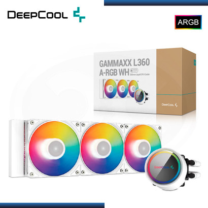 DEEPCOOL GAMMAXX L360 ARGB WHITE REFRIGERACION LIQUIDO AMD/INTEL (PN:DP-H12CF-GL360-ARGB-WH)