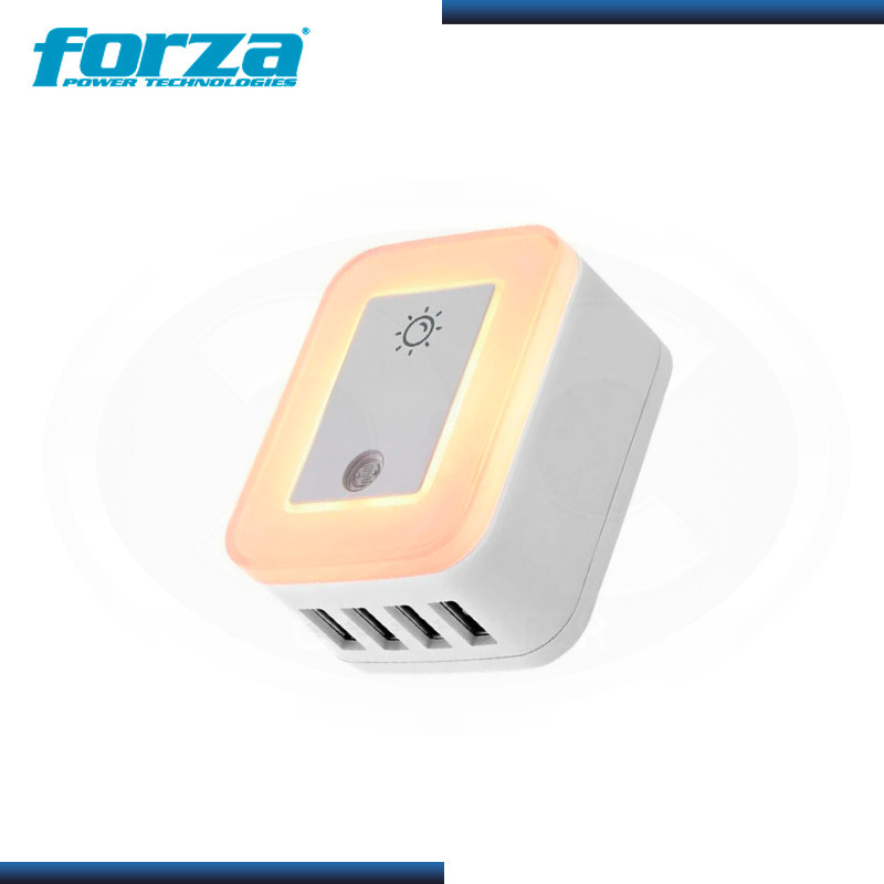 FORZA FWT-4012USB TOMA CORRIENTE DE PARED 4 PUERTOS USB CON LUZ NOCTURNA