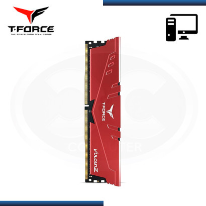 MEMORIA 8GB DDR4 T-FORCE VULCAN Z RED BUS 2666MHz (PN:TLZRD48G2666HC18H01)