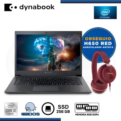 COMBO C&C : LAPTOP DYNABOOK TECRA A40-G CI3-10110U + AURICULARES ANTRYX H650 RED (REF:0-91034)