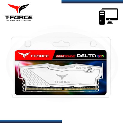 MEMORIA 16GB DDR4 T-FORCE DELTA RGB WHITE BUS 3200MHZ (PN:TF4D416G3200HC16F01)