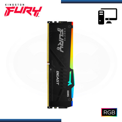 MEMORIA 8GB DDR5 KINGSTON FURY BEAST BLACK BUS 5600MHz (PN:KF556C40BBA-8)